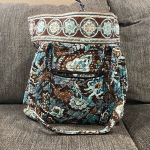Vera Bradley Handbag/LG Java Blue Floral Quilted Tote Bag